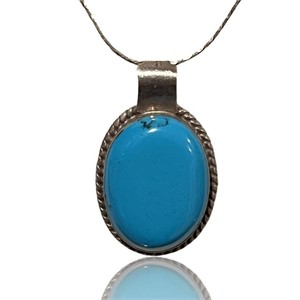 Antique Sterling Silver Turquoise Onyx Necklace