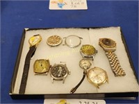 EIGHT VINTAGE WRIST WATCHES AND PIECES