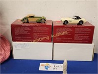 TWO VINTAGE DIE CAST MODEL CARS AND ORIGINAL BOXES