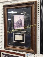 ANTIQUE PHOTO AND NOTE FROM PRESIDENT LINCOLN