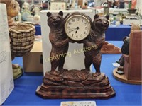 SIGNED LIMITED EDITION FIGURAL RESIN BEAR CLOCK