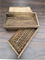 Antique Box with Drill Bits
