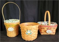Lot of 3 Longaberger Special Occasion Baskets
