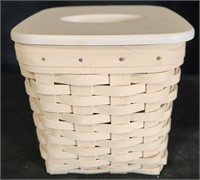 Longaberger Whitewashed Tissue Basket & Lid