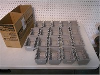 19 plastic triple boxes