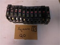 11 Square D QO 15amp breakers