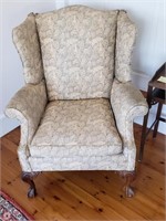WINGBACK ARM CHAIR BALL AND CLAW FEET