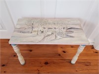 HAND CARVED HAND PAINTED BENCH