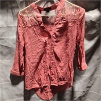 deb lace Rusty Pink Top Blouse L Size