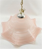 Murano Style Pink Glass Hanging Pendant Light