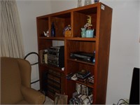 large oak entertainment shelf