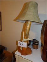 wooden antler lamp