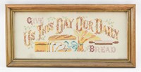 Vintage "Daily Bread" Cross Stitch Artwork