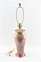 Rookwood Pottery Pink Drip Glaze Lamp