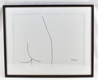 Framed Offset "Femme" Lithograph, After Picasso