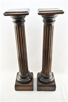 Pair of Neoclassical Wood Column Plinths