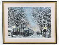 Christmas in Zurich Gouache Painting, A. Mellor