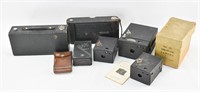 7 Vintage Kodak Cameras, A & B 127, Brownie, Etc.