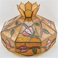 Tiffany Style Stained Glass Pink Flower Lamp Shade