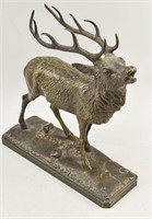 Bronze Elk Sculpture After Mene