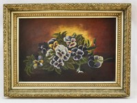Bouquet of Pansies Still Life Painting on Canvas