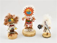 3 Native American Hopi Kachina Dolls