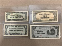 Lot of 4 Mixed Vintage Foreign Money