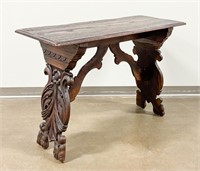 Renaissance Style Carved Walnut Side Table