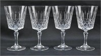 Set of 4 Cut Glass Stemmed Goblets