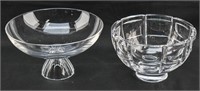 2 Footed Clear Glass Bowls