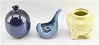 3 Signed Ceramic Vessels