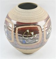 Brown Earthenware Vase Sgd. Hanson, Montana