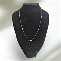 18K -GP-Gold Chain with Faux Pearls