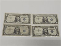 (4) $1.00 silver certificates