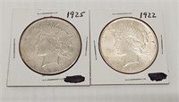 (2) peace dollars