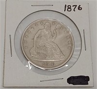 1876 seated half dollar