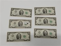 (6) $2.00 bills