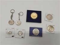 (8) various coins