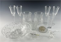 LARGE LOT OF VINTAGE PRESSED AND CUT GLASS