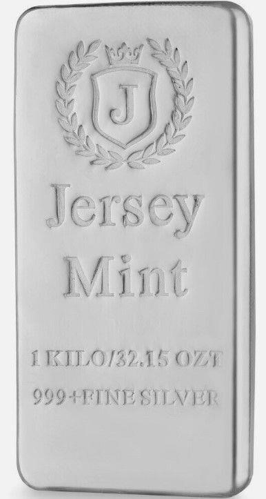 1 Kg Jersey Mint Silver Bullion 999.9 Fine Silver