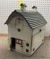 ca: 1900 hand made wooden toy barn
 Note damage