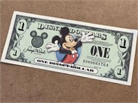 2003 Disney 1 Dollar Bill