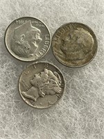 3 - silver Dimes