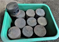 10 Cast Iron Pistons of Various Sizes.