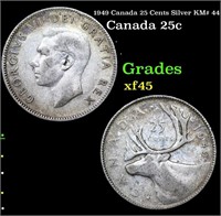 1949 Canada 25 Cents Silver KM# 44 Grades xf+