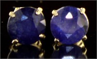 14kt Gold Natural 2.00 ct Sapphire Stud Earrings