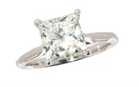 14kt Gold 2.59 ct Princess Cut Lab Diamond Ring