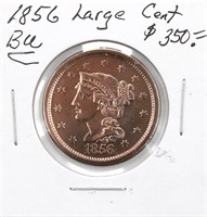 1856 AU Large Cent Coin BU