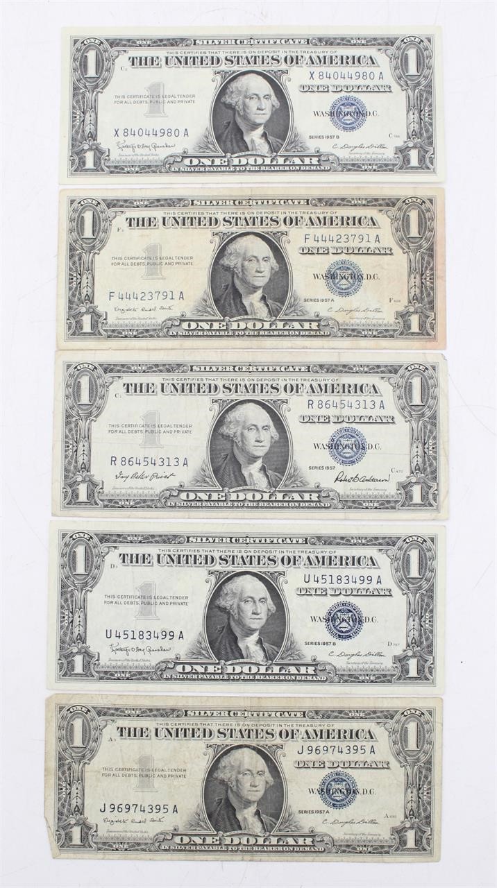 (X5) Series of 1957AB Silver Certificate $1 Notes