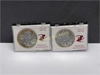 1990 AND 1993 AMERICAN SILVER EAGLES